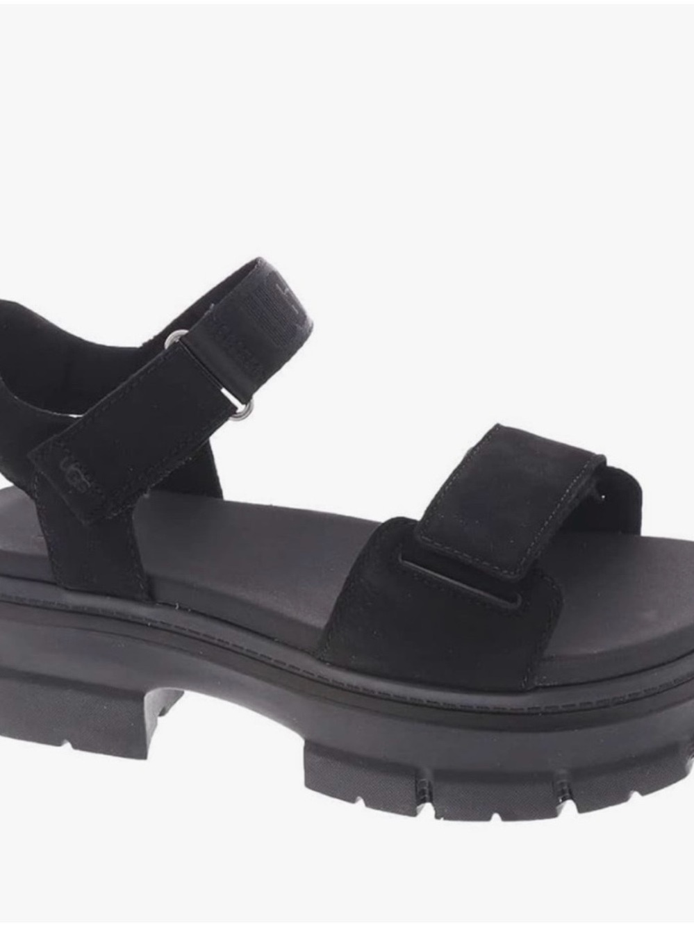 Ugg. Black Chunky Platform Sandal with Adjustable Straps